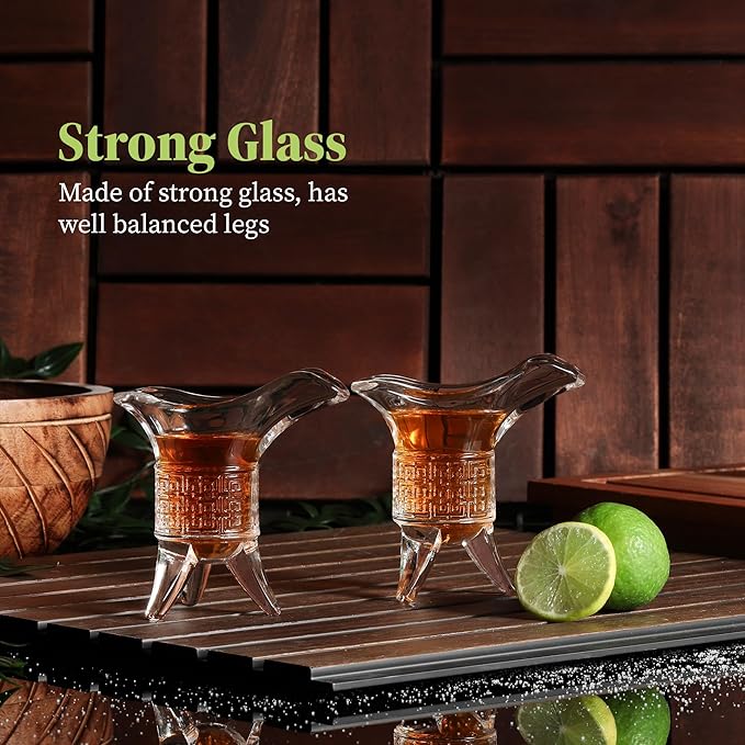 Soju Tequila Shot Glasses (Set of 8) – Retro Emperor Style Shot Glass - Soju Whiskey Tequila Baijiu