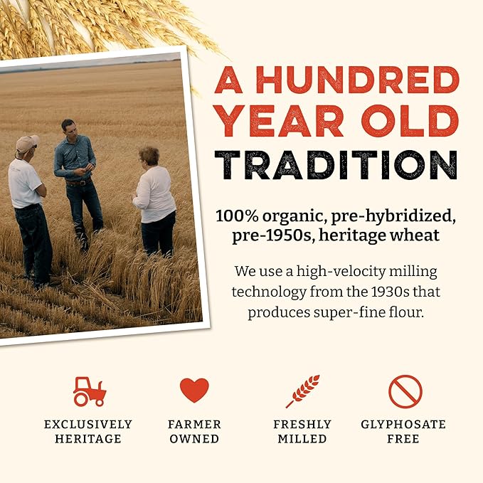 Sunrise Flour Mill Heritage Organic White Flour | USDA Organic All Purpose Flour Unbleached