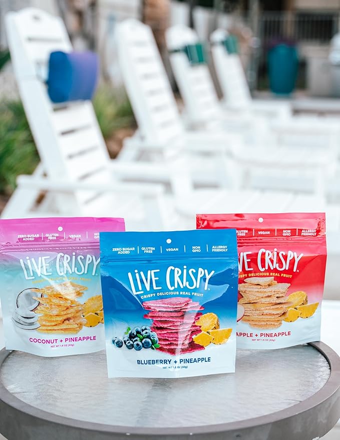 Live Crispy Fruit Chips - Pineapple-Powered Snack Packed with 100% Natural Fruit