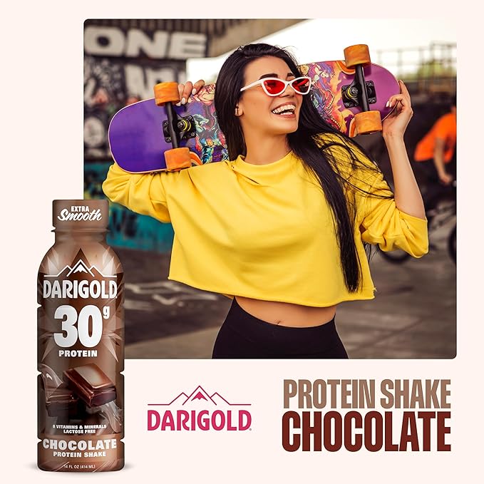 Darigold Ready to Drink Chocolate Protein Shake, 30g Protein, No Added Sugar, Lactose Free, Only