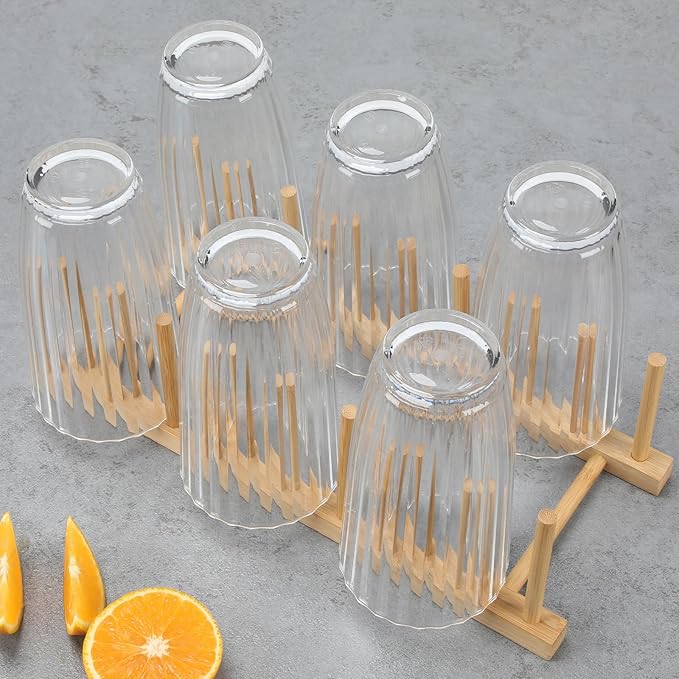 Acrylic Clear Highball Plastic Cups | Plastic Reusable Tumblers 20oz (Set of 6) | Stackable |