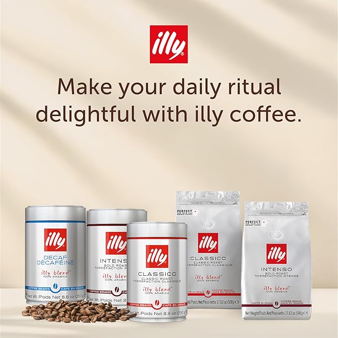 Illy Whole Bean Coffee, Classico Medium Roast - Mild & Balanced - 100% Arabica - Whole Beans