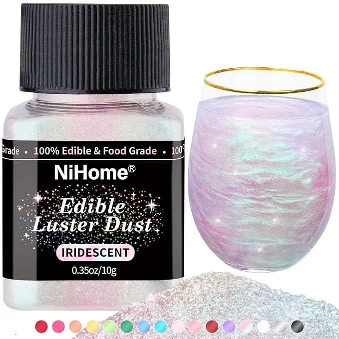 NiHome Edible Food-Grade Glitter Powder Glimmer Luster Dust Metallic Fancy Food Decorating Sprinkle