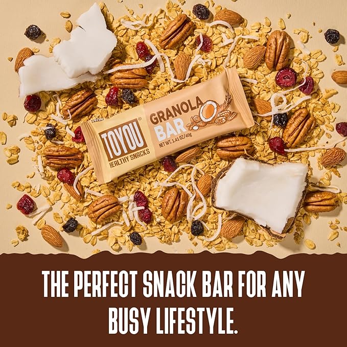 ToYou Chewy Fruit and Nut Bars - Healthy Protein Snacks | Granola Bar - 1.41 Ounce (Pack of 12) |