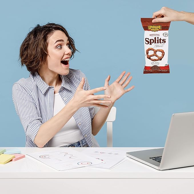 Unique Snacks Original Splits Pretzels, Delicious Homestyle Baked Snack Bag, OU Kosher, and Non-GMO