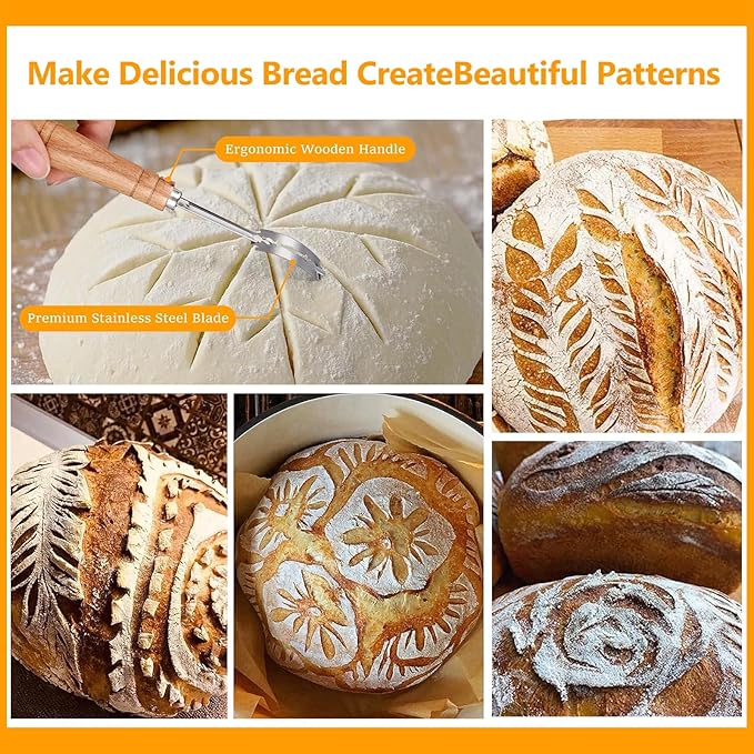 Banneton Bread Proofing Basket Set, Oval & Round Bread Baskets with Liners & Covers for Artisan