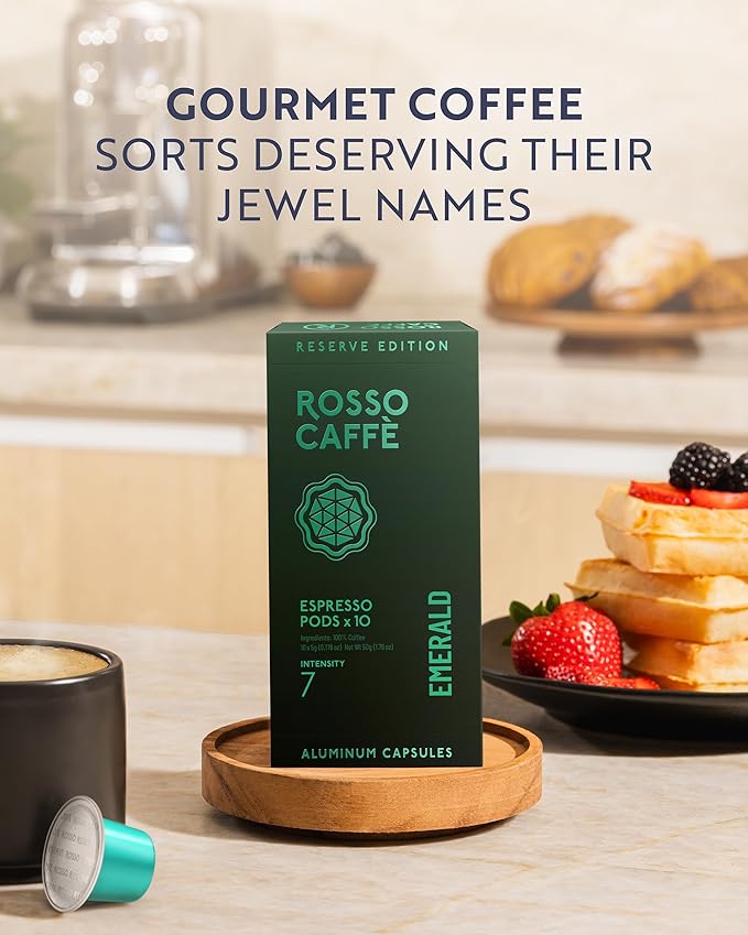 ROSSO CAFFÈ Espresso Coffee Pods for Nespresso Original Machines - 80 Capsules Variety Pack, 8