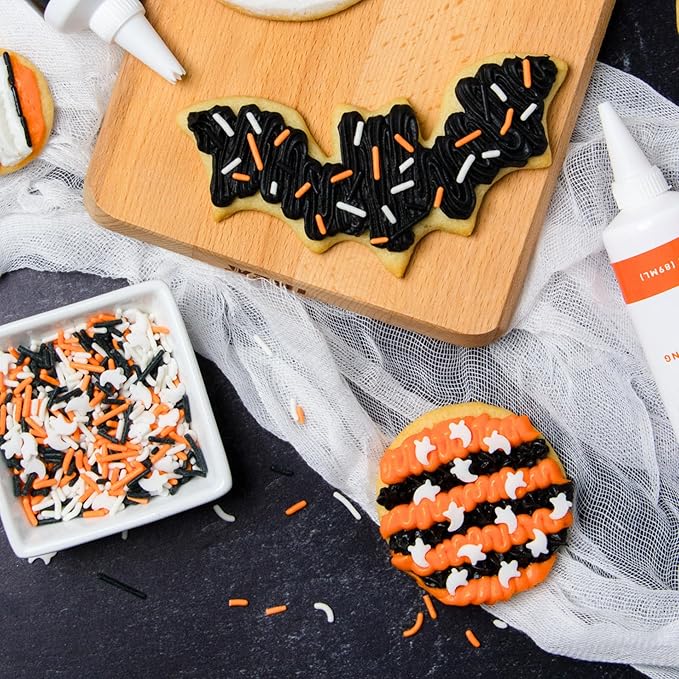 Halloween Frosting Kit with Sprinkles & Eyeballs ??11.31 oz Decorating Set with 3 Frosting Tubes