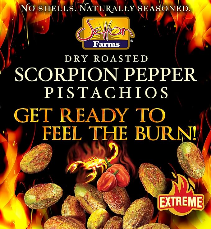 Setton Farms Pistachios, Scorpion Pepper Extreme Flavor Pistachios Value Bag, Naturally Seasoned