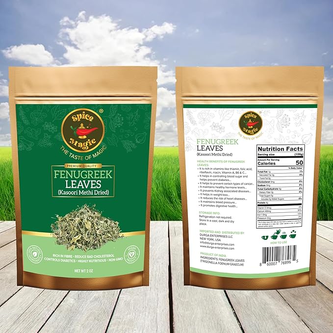 SPICE MAGIC Fenugreek Leaves ??Kasoori Methi Premium Quality, Whole and Aromatic for Seasoning