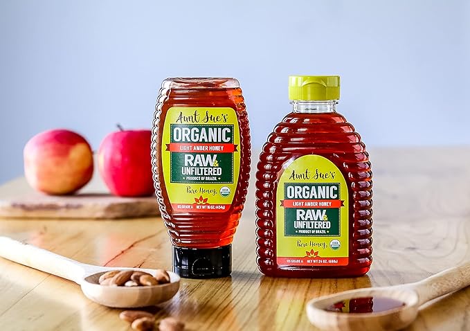 Aunt Sue Raw & Unfiltered Organic Honey From Brazil, 16 oz