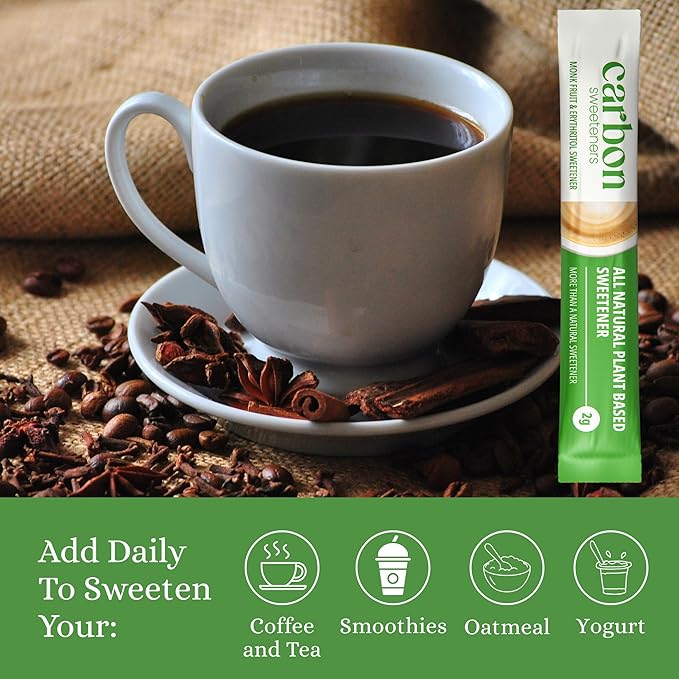 Carbon Sweeteners Monk Fruit Sweetener With Erythritol, White Sugar Substitute From Monk Fruit