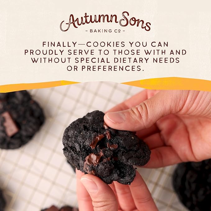 Autumn Sons Baking Co. Gluten Free Double Chocolate Chunk Cookie Mix. Vegan Plant Based Baking Mix.