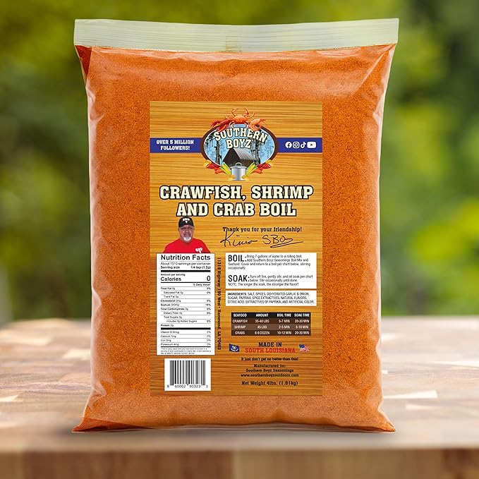Southern Boyz Seasonings Cajun Seafood Boil, 4 Pound Bulk Sack (No MSG Blend - Seasons 35-40 Pounds