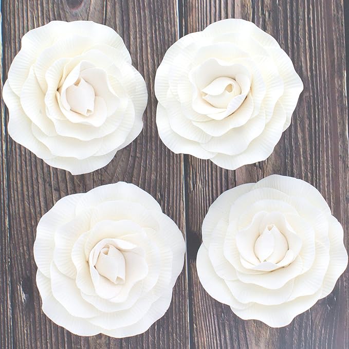 Global Sugar Art Peony Rose Sugar Cake Flowers, White, 4 Count by Chef Alan Tetreault