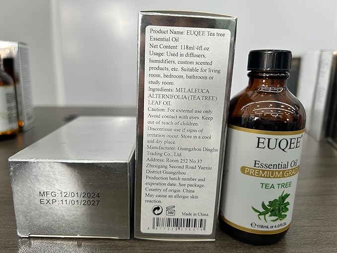 Tea Tree Essential Oil 4Fl.Oz Pure Tea Tree Oil with Glass Dropper for Aromatherapy, Diffuser, Soap