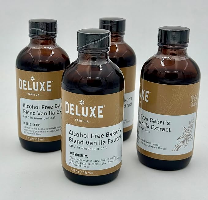 Alcohol Free Vanilla Extract Bakers Blend 4 fl oz Small Batch Producted in Oak Barrel Aged Intense