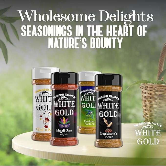 White Gold Seasoning - Gentlemen's Choice Pink Himalayan Sea Salt Blend - Gourmet All Purpose