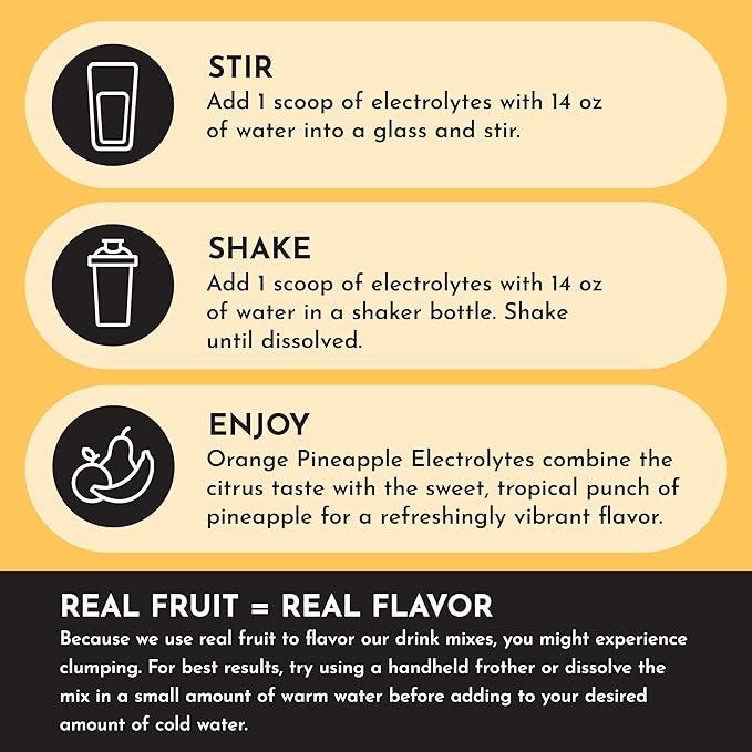 Orange Pineapple Electrolytes ??30?‘Serving Hydration Drink Mix with Coconut Water, Sea Salt, and