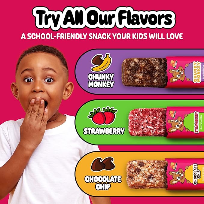 Snakkidz Organic Chewy Granola Bar, Allergen Free, Made with Avocado Oil, Low Sugar (15 Bars