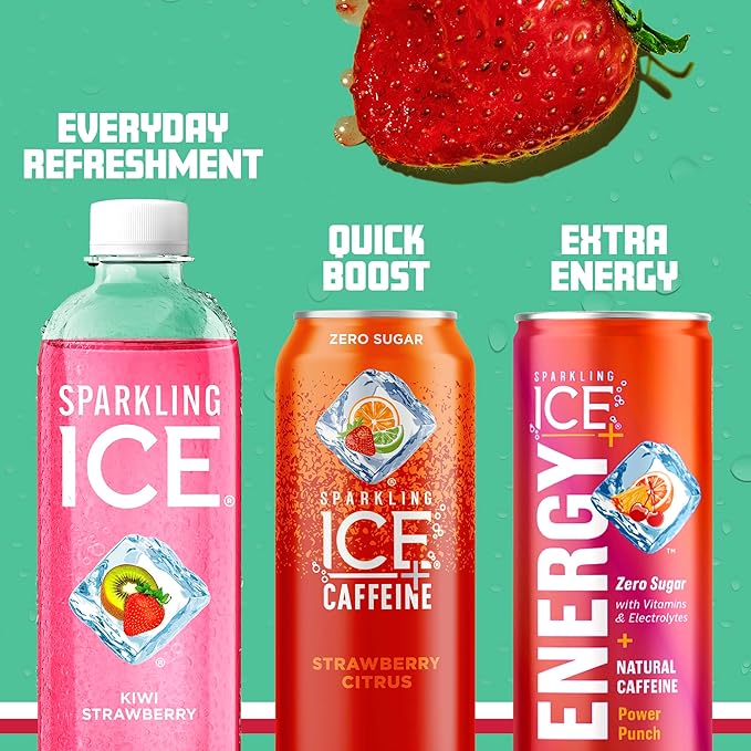 Sparkling Ice, Kiwi Strawberry Sparkling Water, Zero Sugar Flavored Water, with Antioxidants and