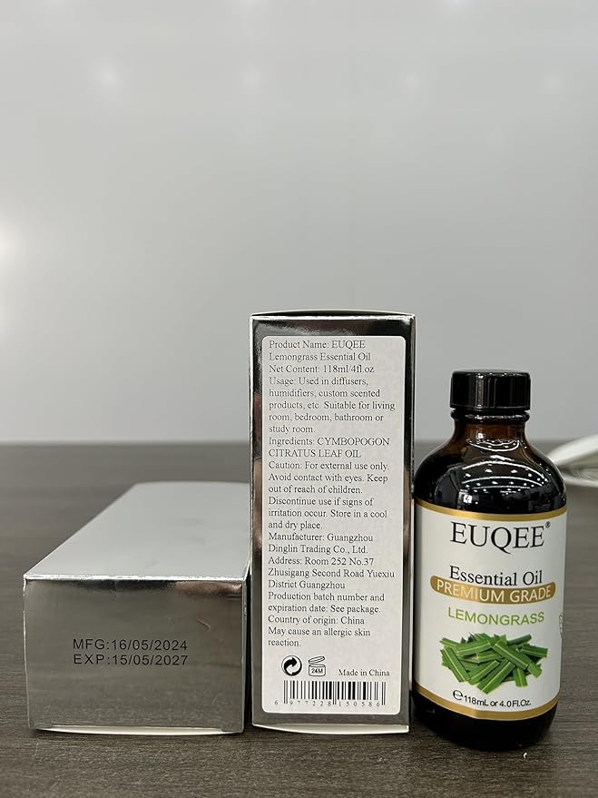 Lemongrass Essential Oil 118ml Premium Lemongrass Oil with Glass Dropper, Great for Diffuser