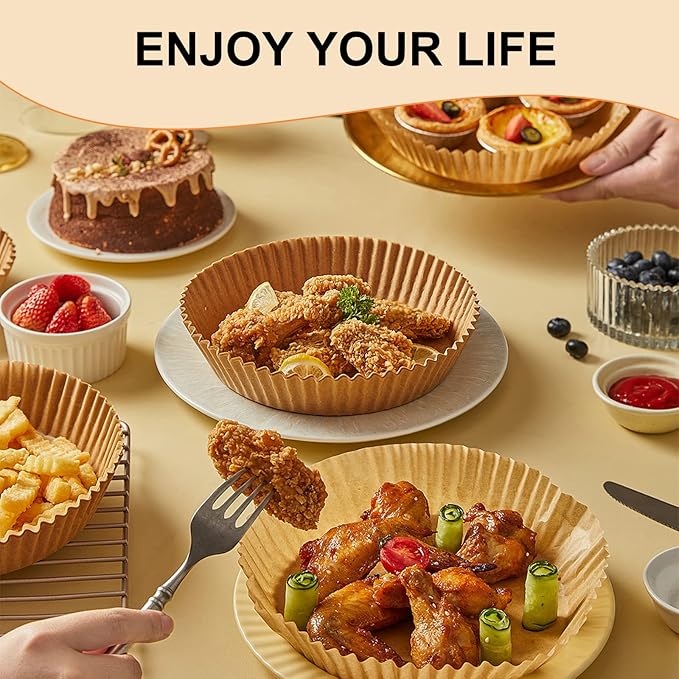 Air Fryer Paper Liners: 125Pcs Air Fryer Liner Disposable, Oilproof Waterproof Airfryer Parchment