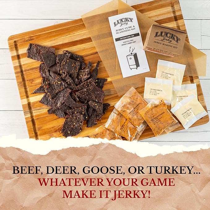 Lucky Jerky Peppered DIY Jerky Seasoning Kits - Seasons 20lbs of Meat