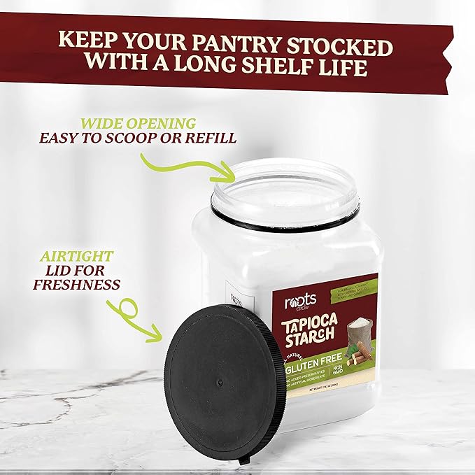 Roots Circle All Natural Tapioca Starch | Non GMO & Gluten-Free Flour with No Preservatives |