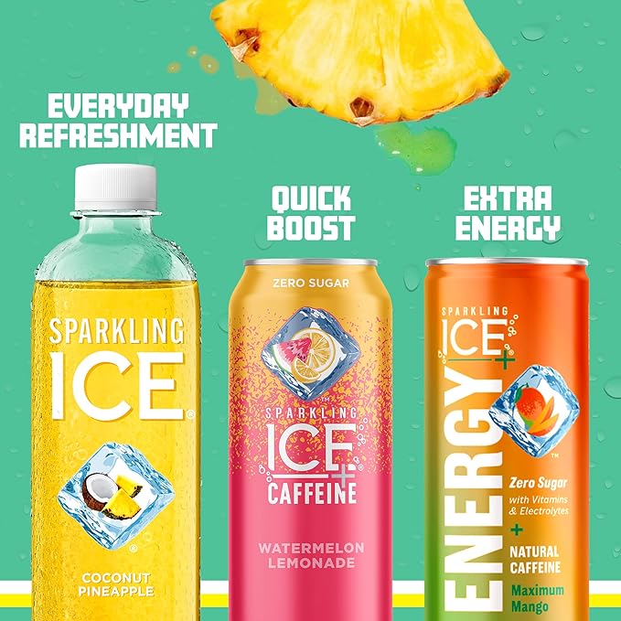 Sparkling Ice, Coconut Pineapple Sparkling Water, Zero Sugar Flavored Water, with Vitamins and