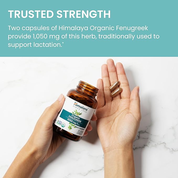 Himalaya Organic Fenugreek for Daily Wellness, Warming and Energizing Properties, 1,050 mg, 60