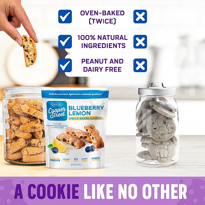 Cooper Street Italian Biscotti Cookies - Twice Baked Biscotti Style Cookie Biscuits in Delicious