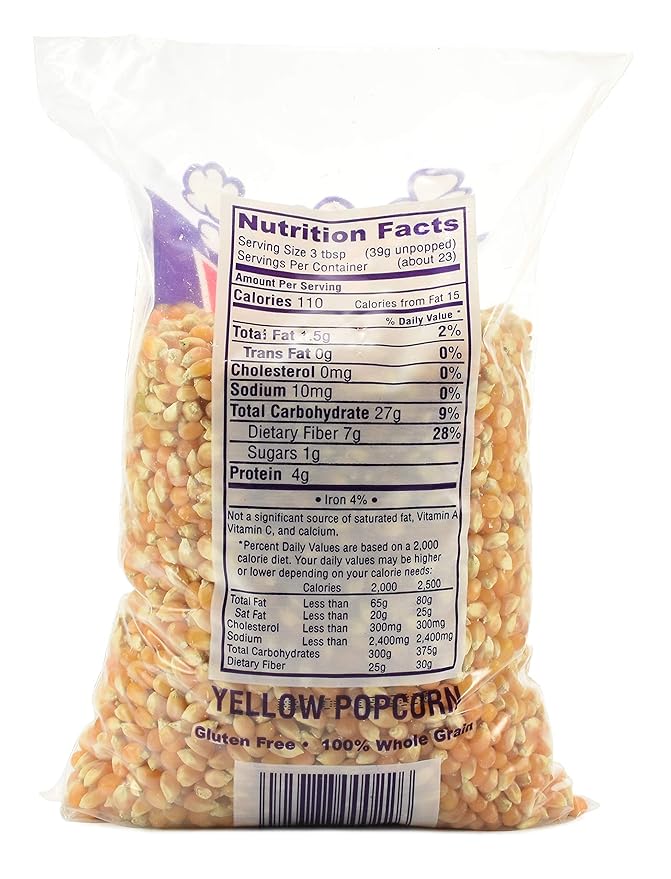 Snappy Yellow Popcorn Kernels for Popping with Pop corn Machine, Air Popper or Stove Top, 2 lbs