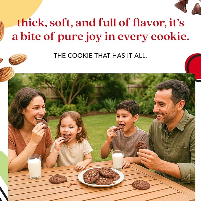 David's Cookies Fresh Baked Decadent Jumbo Almond Gourmet Cookies – 2lb Gift Basket Tin with 8