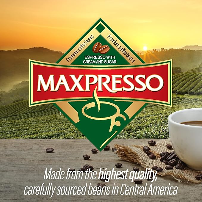 Maxpresso 3 in 1 Korean Instant Coffee Mix - Single Serve Sticks 40 Packets with Creamer and Sugar