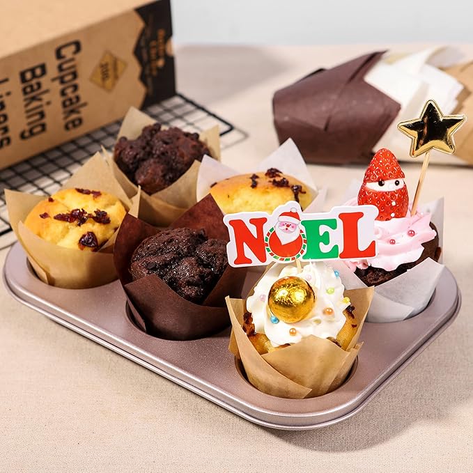 Nordic Paper 100pcs Large Size White Tulip Cupcake Liners for Baking Cups EU Parchment paper Tulip