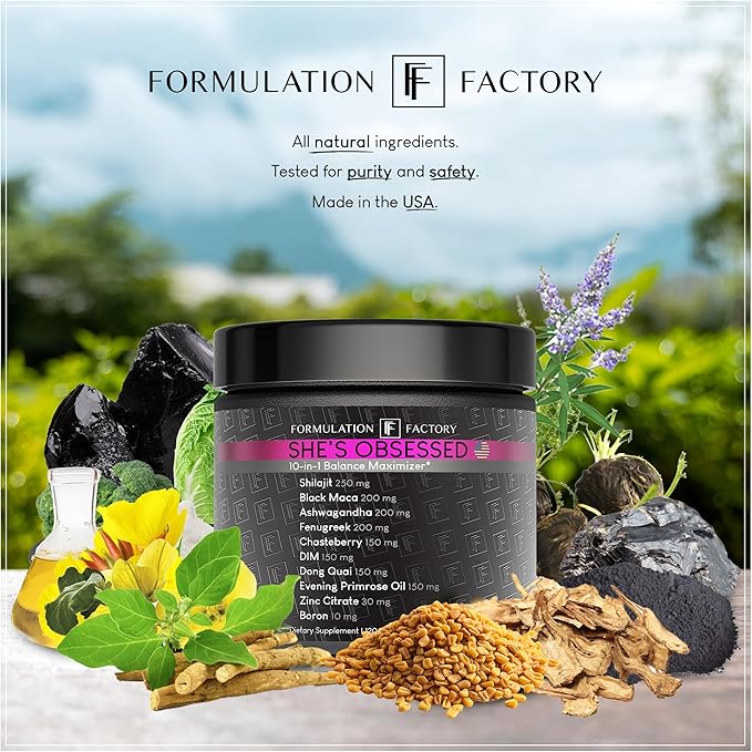 She's Obsessed: 10-in-1 Hormone Balance Maximizer with Shilajit, Maca, Ashwagandha, DIM, Dong Quai