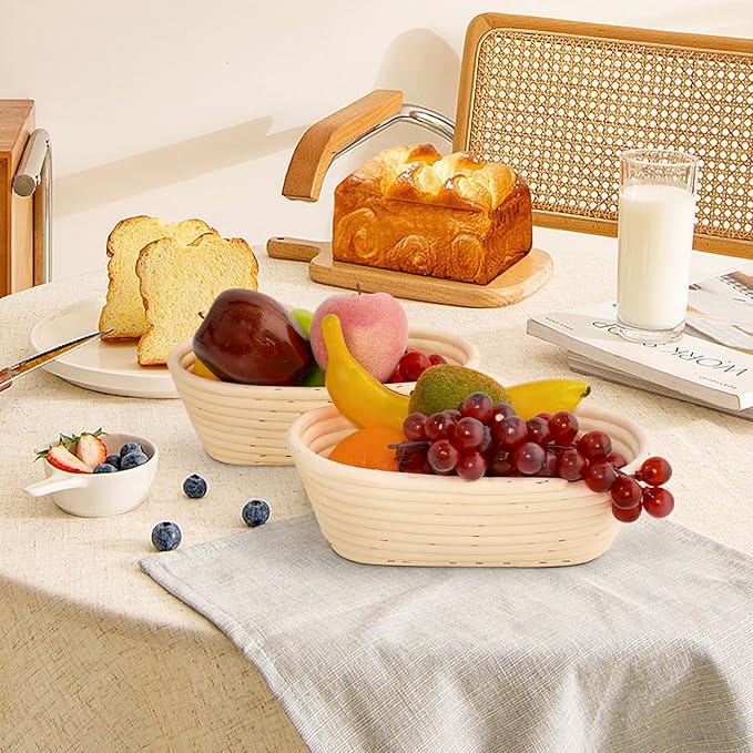 Nisorpa 10 Sets Banneton Bread Proofing Basket Sourdough Proofing Baskets Bread Baking Bowl Kit
