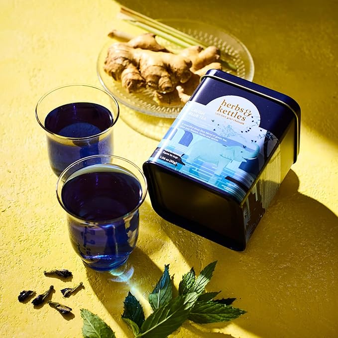 Herbs & Kettles Tea Gift Combo Set - Masala Chai, Calming Golden Latte & Lavish Blue Tea - Premium