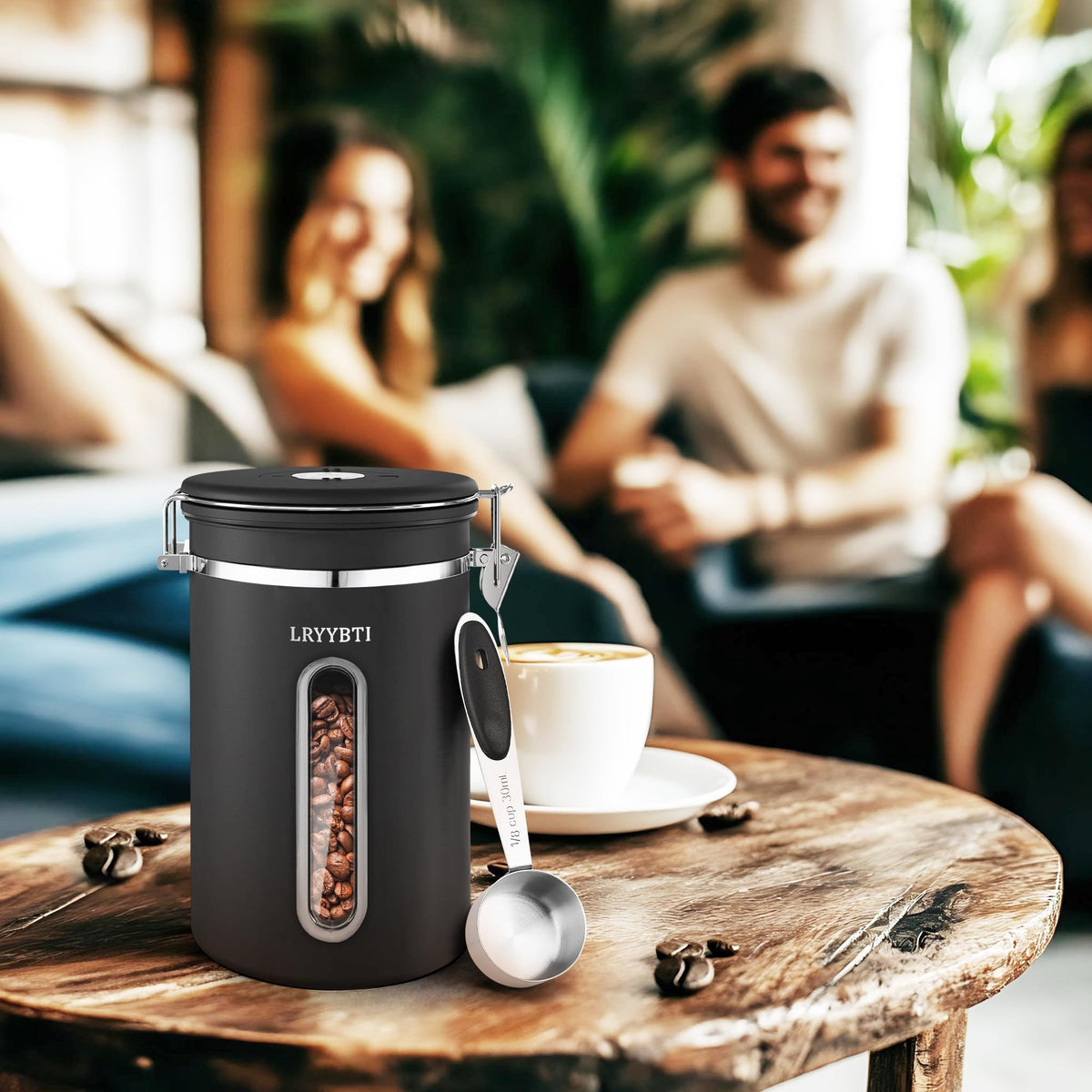 LRYYBTI Coffee Canisters with Window,Airtight Coffee Container,22oz