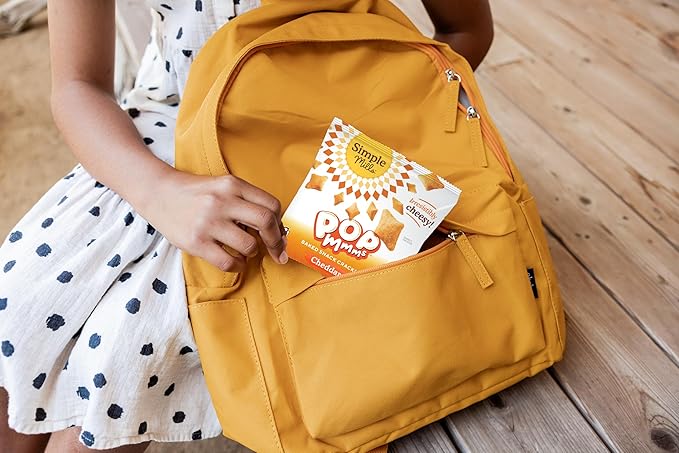 Simple Mills Pop Mmms Cheddar Baked Snack Pack Crackers, Gluten Free, 8 Pack (Pack of 1)