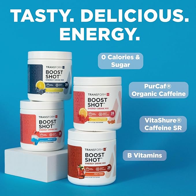 TransformHQ Everyday Boost Shot 28 Servings (Fruit Punch) - Non-GMO, Gluten-Free