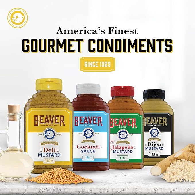 Beaver Zesty Deli Mustard, 12.5 oz squeeze bottle