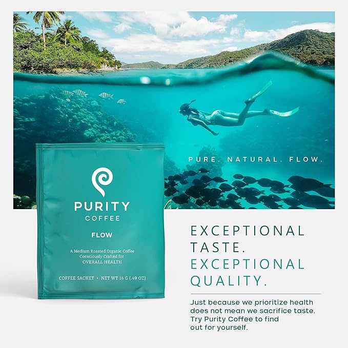Purity Coffee FLOW Medium Roast Organic Coffee - USDA Certified Organic Specialty Grade Arabica