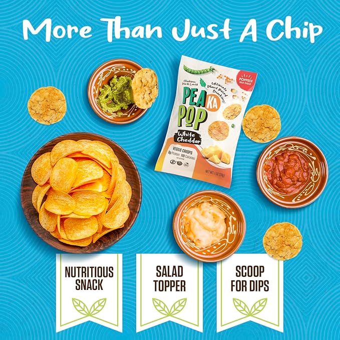 PeaKaPop Veggie Chips ??Plant-Based, Healthy Veggie Crisps with Pea, Lentil & Chickpea Protein