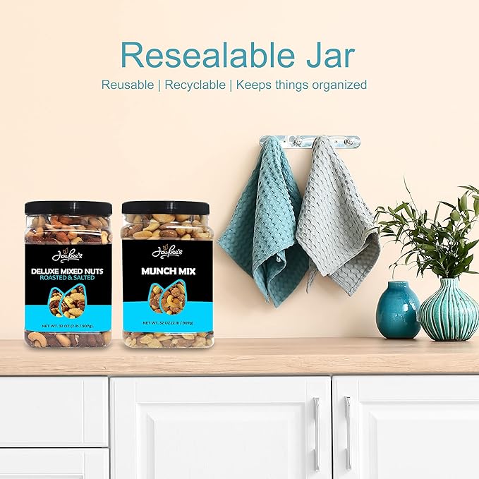 Jaybee?™s Unsalted Mixed Nuts | 32 oz | Gourmet Roasted Deluxe Nut Mix with Cashews, Almonds