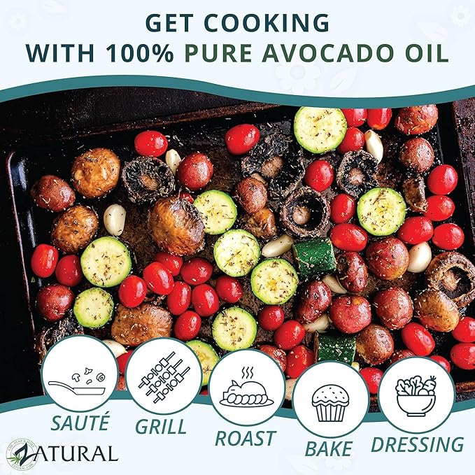 Zatural 100% Avocado Oil Pure Natural Without Additives, Clean, Cold Pressed, Non-GMO, Vegan: for