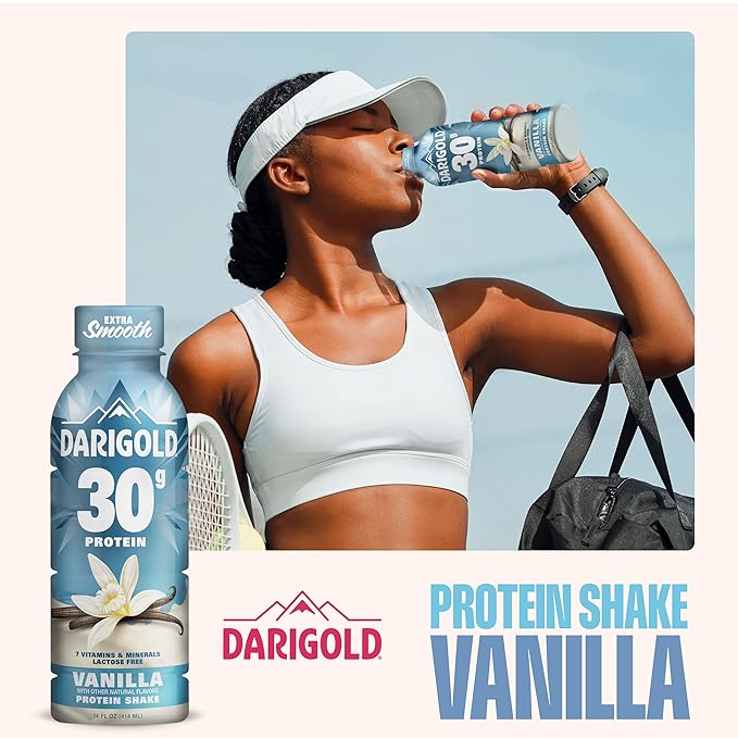 Darigold Ready to Drink Vanilla Protein Shake, 30g Protein, No Added Sugar, Lactose Free, Only 160