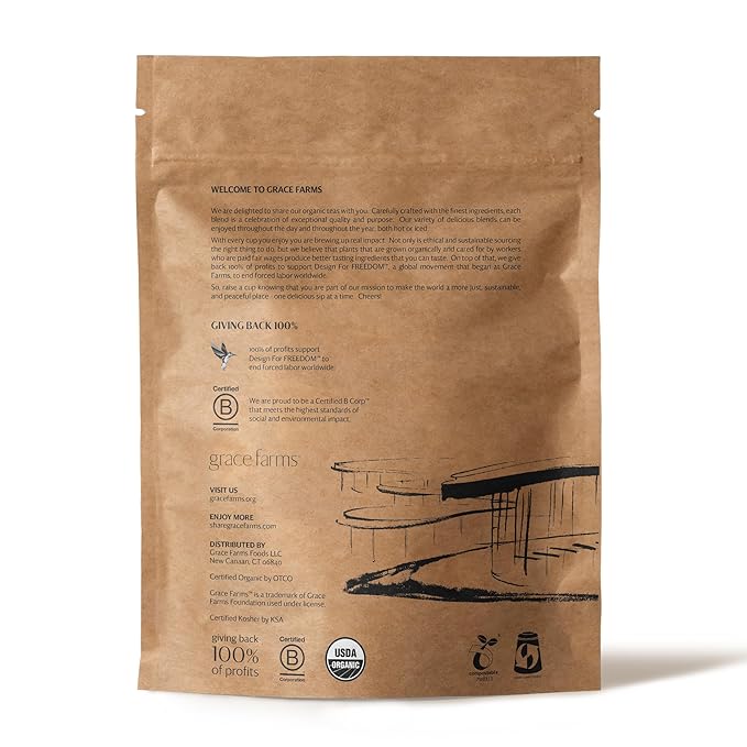 Grace Farms Organic JASMINE Green Tea (50 Pyramid Sachets) | Fragrant and Sweet | Fairtrade and