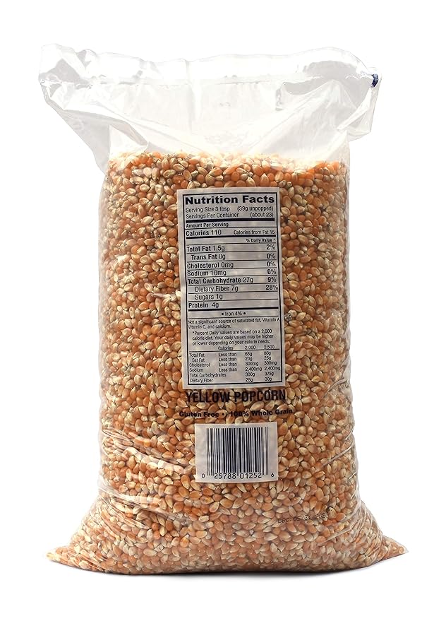 Snappy Yellow Popcorn Kernels for Popping with Popcorn Machine, Air Popper or Stove Top, 12.5 lbs.
